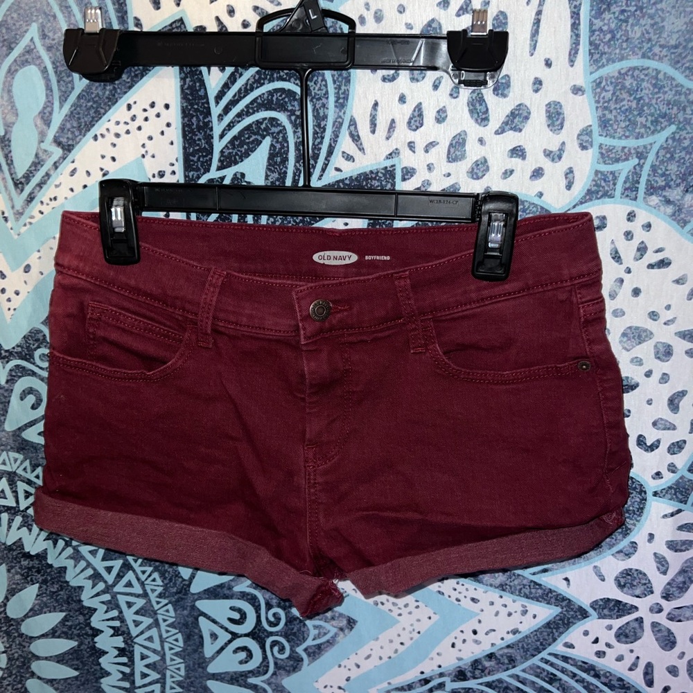 Old Navy Burgundy Denim Shorts | Stylish & Comfortable